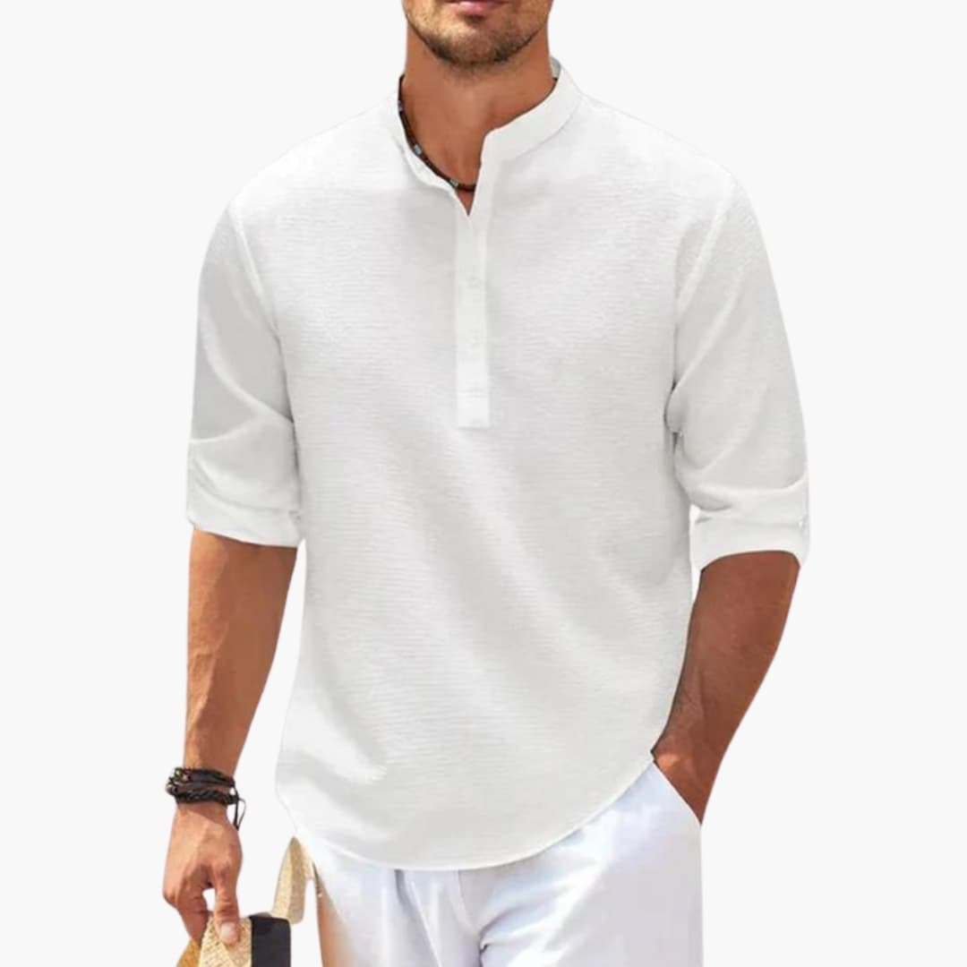 Men's Button-Down Shirt Regular Fit Cotton White