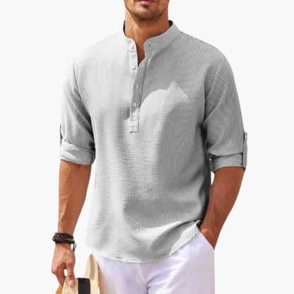 Men's Button-Down Shirt Regular Fit Cotton White