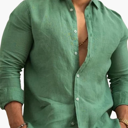Men's Long Sleeve Button-Down Shirt Regular Fit - VibreMode