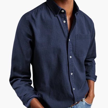 Men's Long Sleeve Button Down Shirt Relaxed Fit - VibreMode