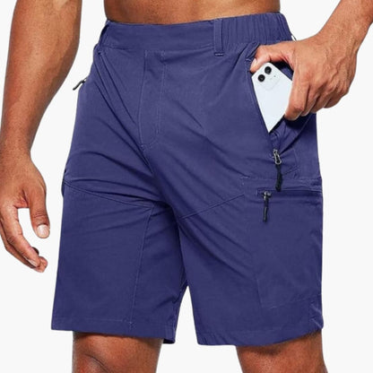 Men's Cargo Shorts Ripstop Elastic Waist Zip Pockets
