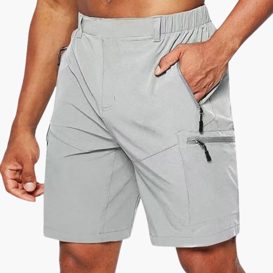 Men's Cargo Shorts Ripstop Elastic Waist Zip Pockets