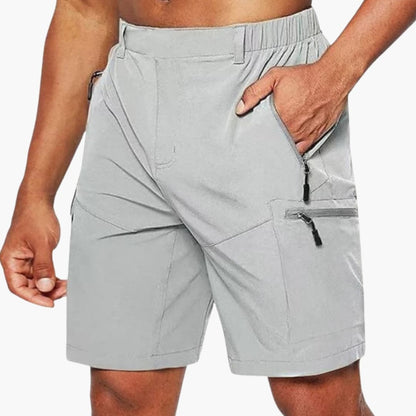 Men's Cargo Shorts Ripstop Elastic Waist Zip Pockets