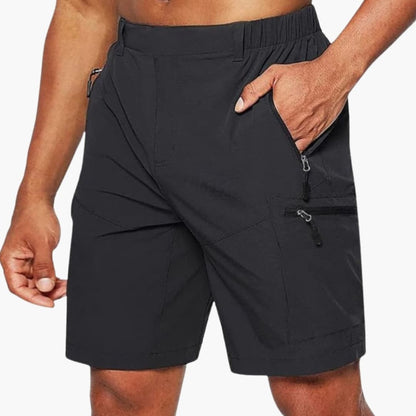 Men's Cargo Shorts Ripstop Elastic Waist Zip Pockets