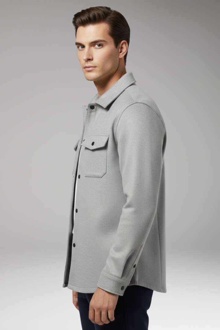 Men's Shirt Jacket Cotton Chest Pockets