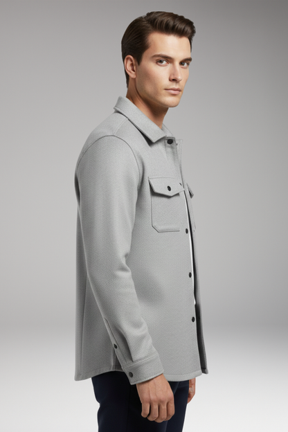 Men's Shirt Jacket Cotton Chest Pockets