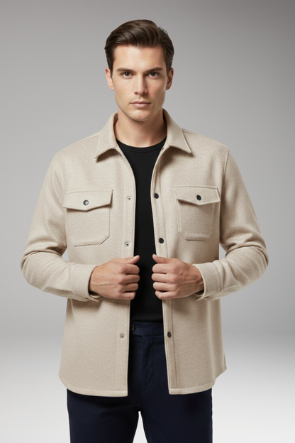 Men's Shirt Jacket Cotton Chest Pockets