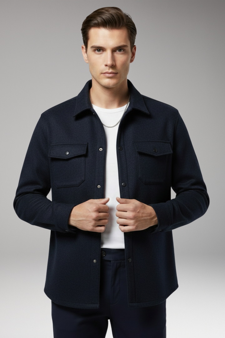 Men's Shirt Jacket Cotton Chest Pockets