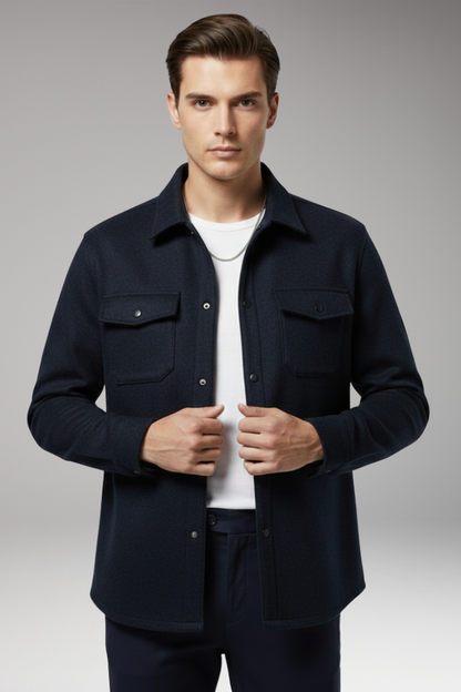 Men's Shirt Jacket Cotton Chest Pockets