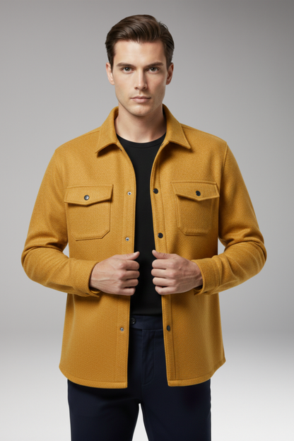 Men's Shirt Jacket Cotton Chest Pockets