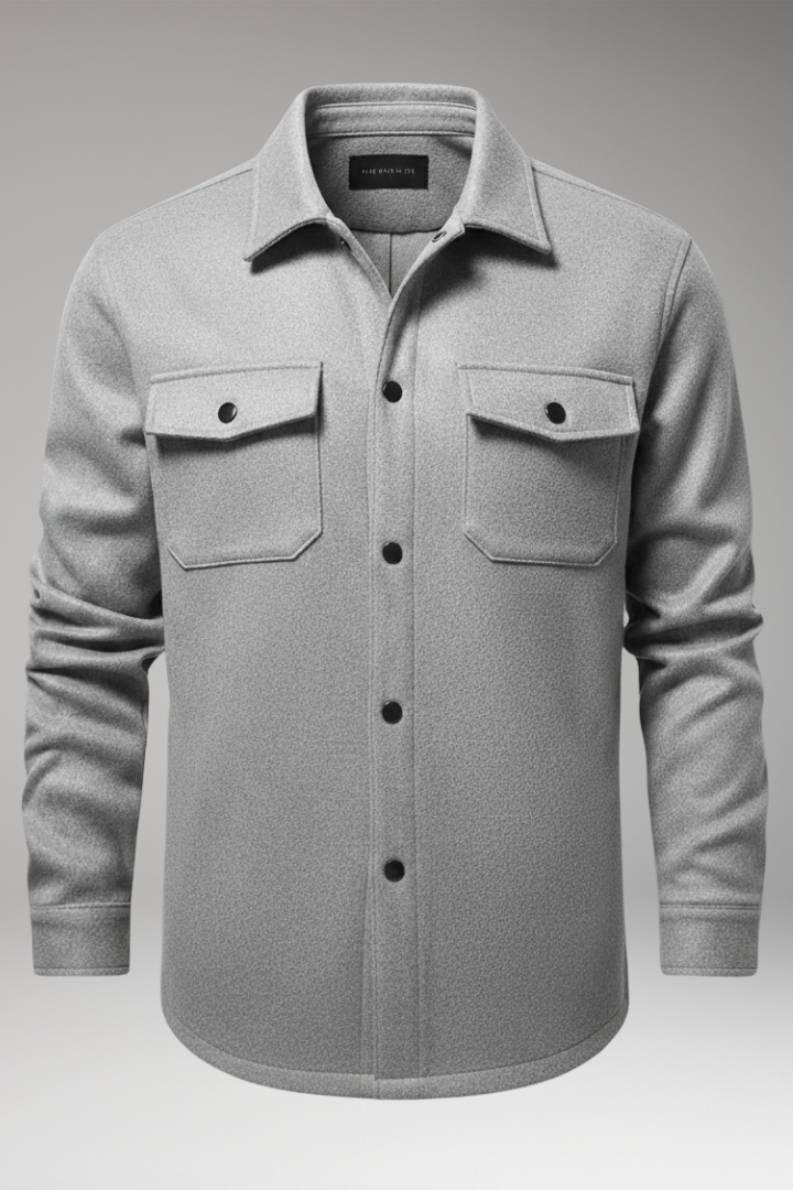 Men's Shirt Jacket Cotton Chest Pockets - VibreMode