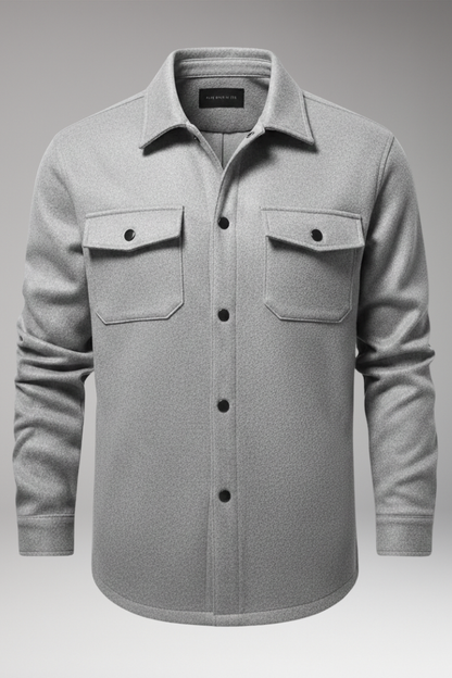 Men's Shirt Jacket Cotton Chest Pockets - VibreMode