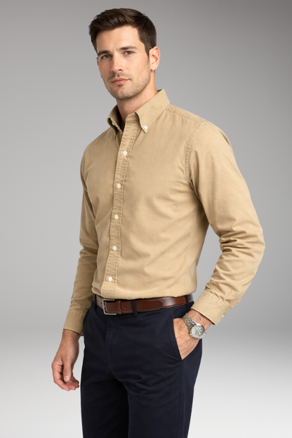 Men's Long Sleeve Button Collar Dress Shirt