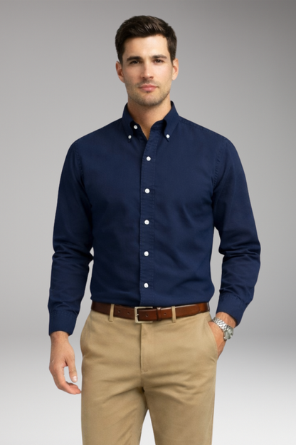 Men's Long Sleeve Button Collar Dress Shirt