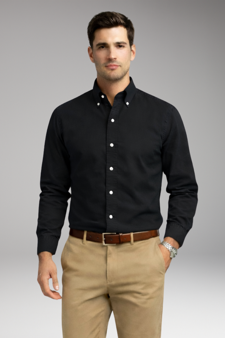 Men's Long Sleeve Button Collar Dress Shirt