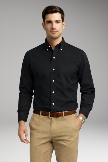 Men's Long Sleeve Button Collar Dress Shirt