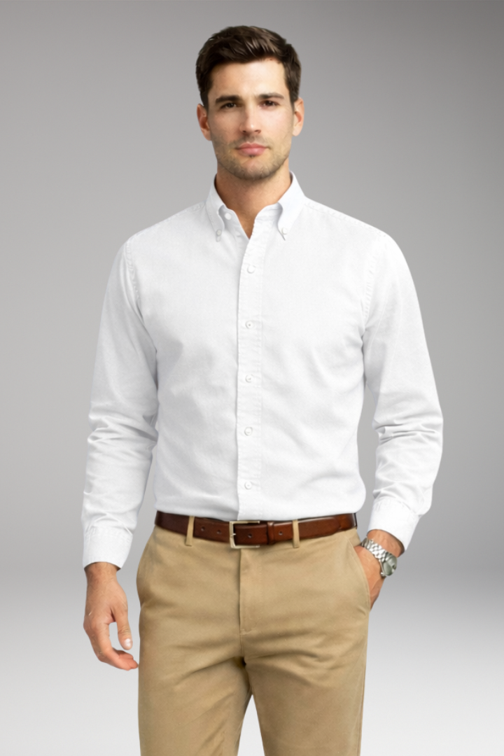 Men's Long Sleeve Button Collar Dress Shirt