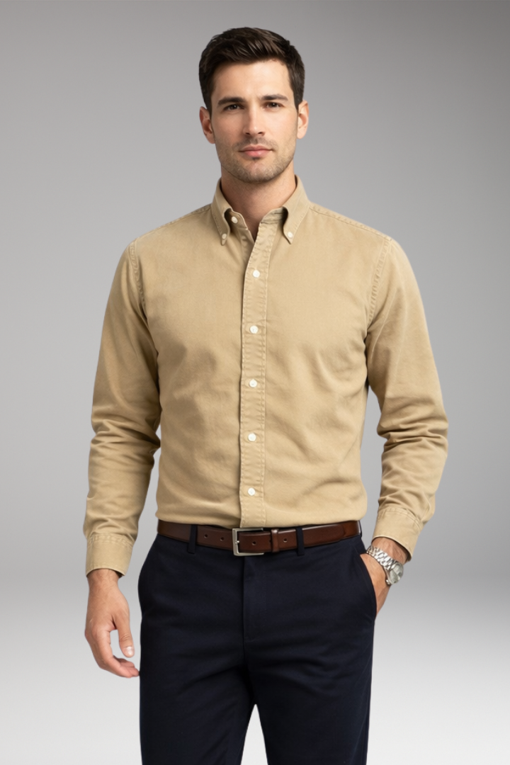Men's Long Sleeve Button Collar Dress Shirt