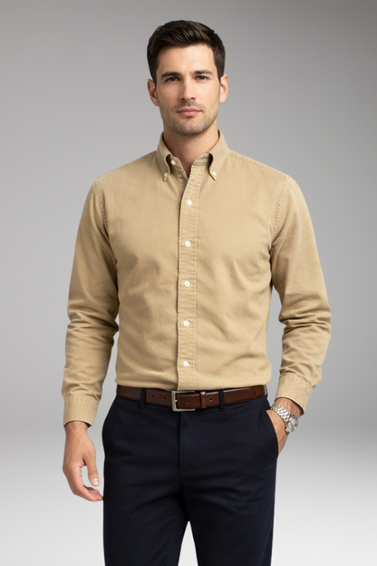 Men's Long Sleeve Button Collar Dress Shirt