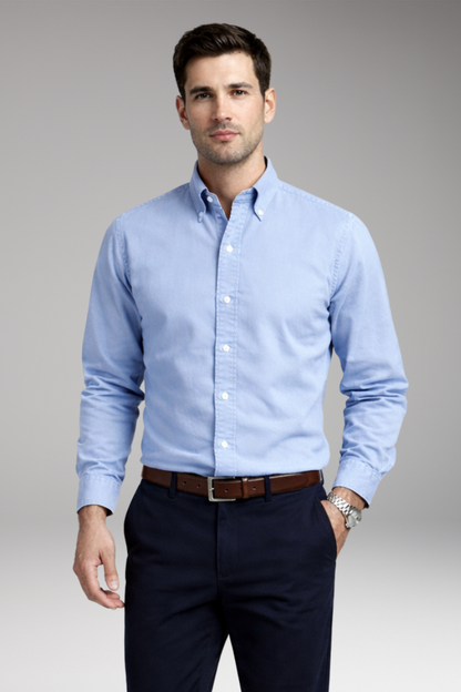 Men's Long Sleeve Button Collar Dress Shirt