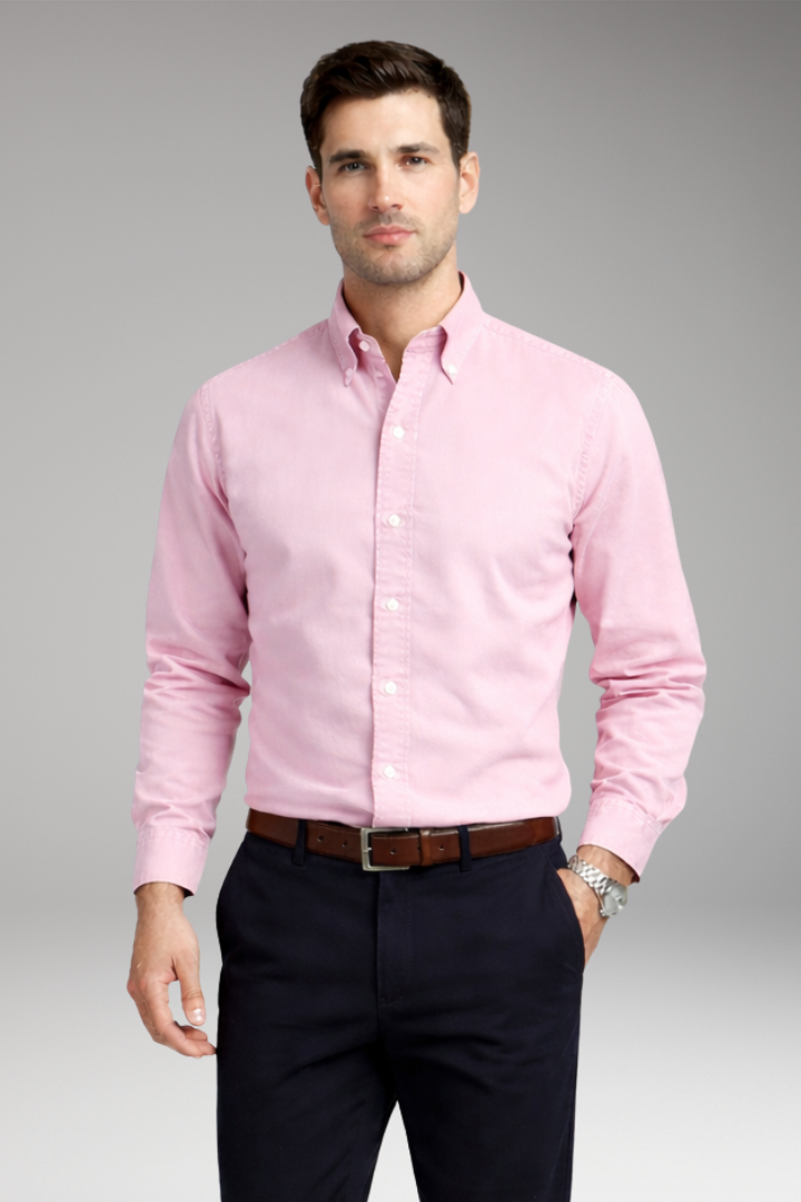 Men's Long Sleeve Button Collar Dress Shirt