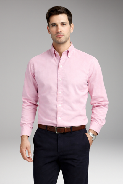 Men's Long Sleeve Button Collar Dress Shirt