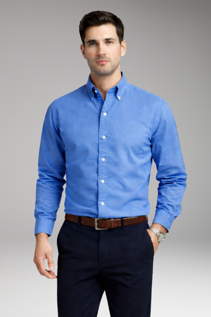 Men's Long Sleeve Button Collar Dress Shirt