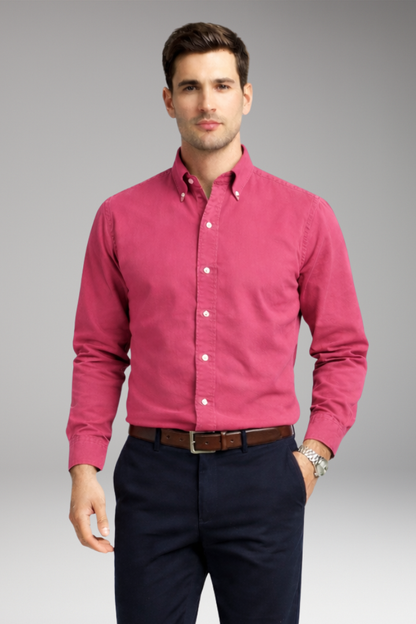Men's Long Sleeve Button Collar Dress Shirt