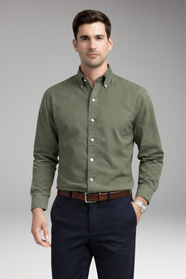 Men's Long Sleeve Button Collar Dress Shirt