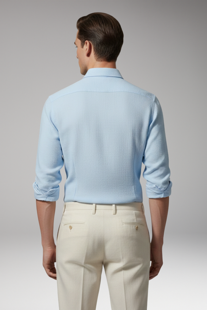 Men's Dress Shirt Italian Collar Button Front