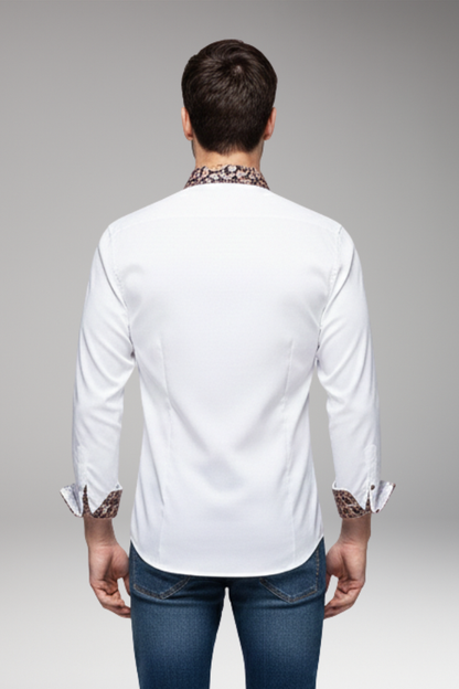 Men's Patterned Dress Shirt Button Cuffs