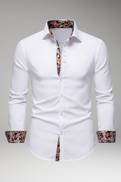 Men's Patterned Dress Shirt Button Cuffs - VibreMode