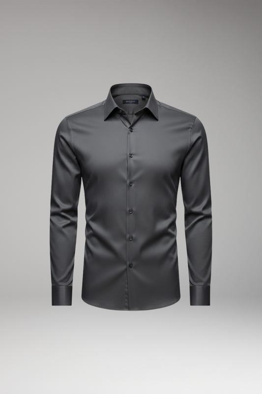 Men's Pointed Collar Dress Shirt Button Front - VibreMode