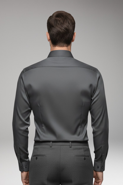 Men's Pointed Collar Dress Shirt Button Front