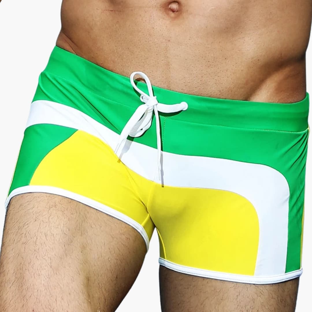Men's Swim Trunks Elastic Waist Black - VibreMode