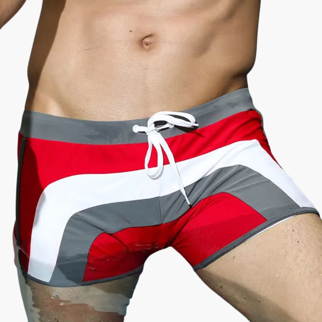 Men's Swim Trunks Elastic Waist Black