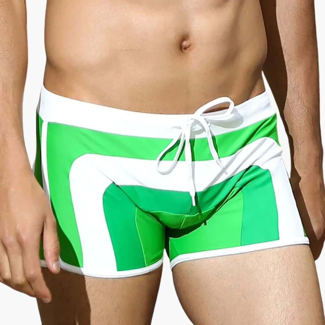 Men's Swim Trunks Elastic Waist Black