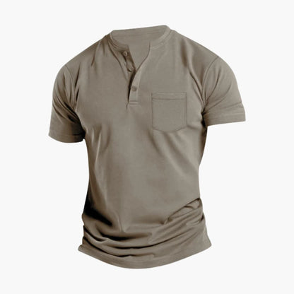 Men's Short Sleeve Henley Shirt Chest Pocket