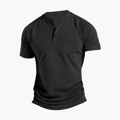 Men's Short Sleeve Henley Shirt Chest Pocket