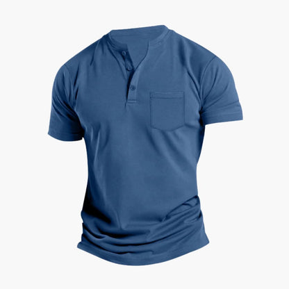 Men's Short Sleeve Henley Shirt Chest Pocket