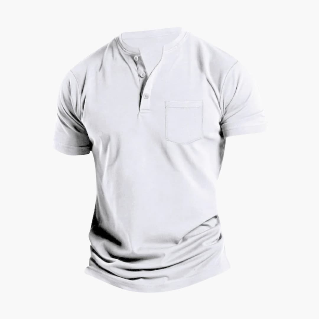 Men's Short Sleeve Henley Shirt Chest Pocket