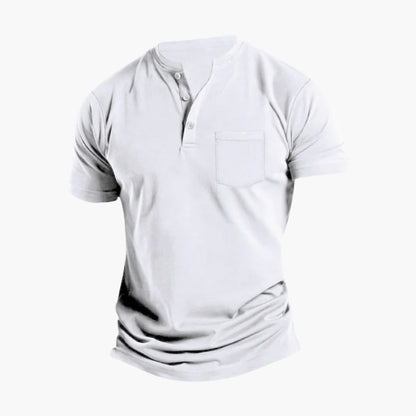 Men's Short Sleeve Henley Shirt Chest Pocket