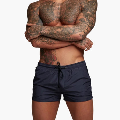 Men's Elastic Waist Shorts Zippered Pockets