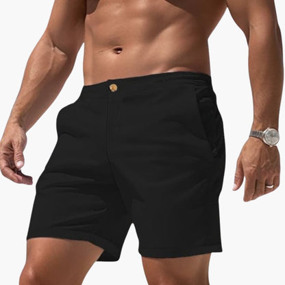 Men's Slim Fit Shorts Zipper Closure Cuffed Hems