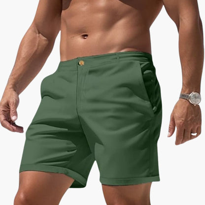 Men's Slim Fit Shorts Zipper Closure Cuffed Hems