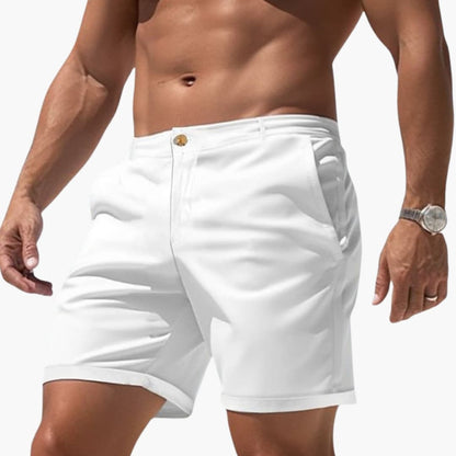 Men's Slim Fit Shorts Zipper Closure Cuffed Hems - VibreMode