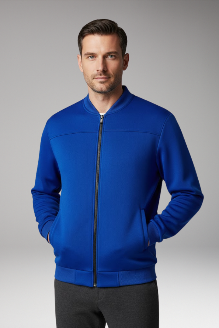 Men's Bomber Jacket Front Zip Side Pockets