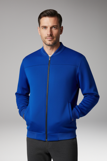 Men's Bomber Jacket Front Zip Side Pockets