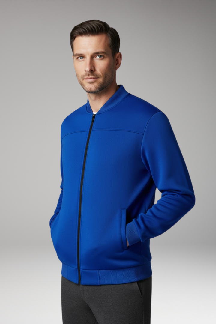 Men's Bomber Jacket Front Zip Side Pockets
