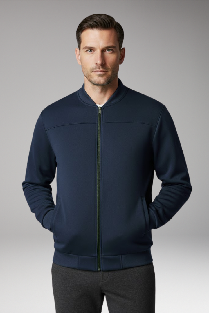 Men's Bomber Jacket Front Zip Side Pockets